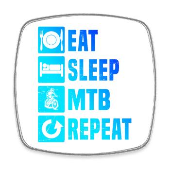 Clear mountain bike motif for every day - Square fridge magnet - white - Front