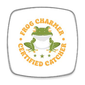 Frog Catcher Charmer Grenouille certifiée - Magnet carré - blanc - Devant