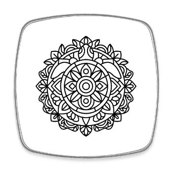 Turtle Mandala - Square fridge magnet - white - Front