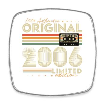Anniversaire original vintage rétro vintage 2006 - Magnet carré - blanc - Devant
