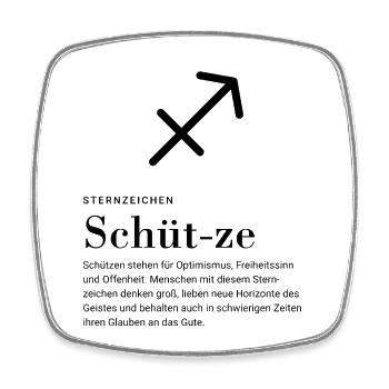 Sternzeichen Schütze - Viereckiger Kühlschrankmagnet - Weiß - Vorne