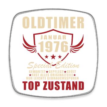 Original 1976 Retro Vintage Geburtstagsgeschenk - Viereckiger Kühlschrankmagnet - Weiß - Vorne