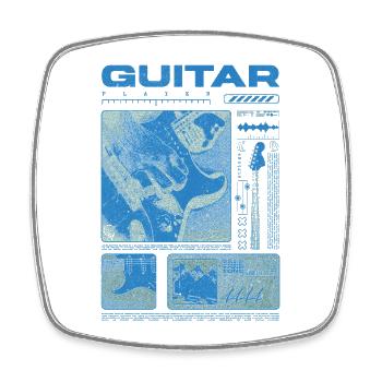 Gitarrist, Rockgitarrist, Streetwear-Musiker - Viereckiger Kühlschrankmagnet - Weiß - Vorne