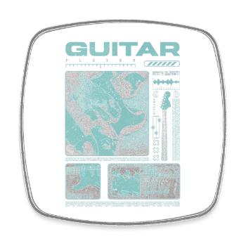 Gitarrist, Rockgitarrist, Streetwear-Musiker - Viereckiger Kühlschrankmagnet - Weiß - Vorne