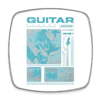 Gitarrist, Rockgitarrist, Streetwear-Musiker - Viereckiger Kühlschrankmagnet - Weiß - Vorne