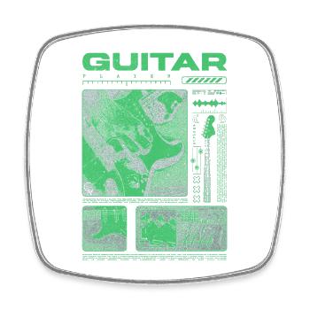 Gitarrist, Rockgitarrist, Streetwear-Musiker - Viereckiger Kühlschrankmagnet - Weiß - Vorne