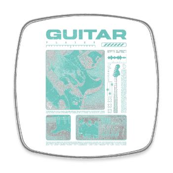 Gitarrist, Rockgitarrist, Streetwear-Musiker - Viereckiger Kühlschrankmagnet - Weiß - Vorne
