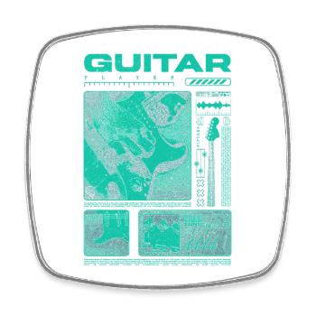Gitarrist, Rockgitarrist, Streetwear-Musiker - Viereckiger Kühlschrankmagnet - Weiß - Vorne