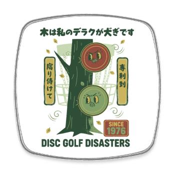 Disc-Golf-Katastrophen seit 1976 Lustiger Disc-Golfer - Viereckiger Kühlschrankmagnet - Weiß - Vorne