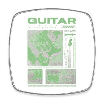 Gitarrist, Rockgitarrist, Streetwear-Musiker - Viereckiger Kühlschrankmagnet - Weiß - Vorne