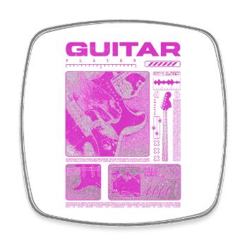 Gitarrist, Rockgitarrist, Streetwear-Musiker - Viereckiger Kühlschrankmagnet - Weiß - Vorne