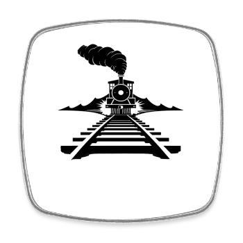 Railway Sketch - Square fridge magnet - white - Front