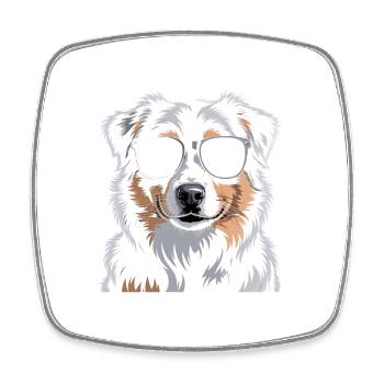 Australian Shepherd - Square fridge magnet - white - Front