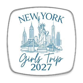 New York Girls Trip 2027 - Square fridge magnet - white - Front