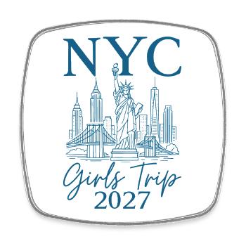 NYC Girls Trip 2027 - Square fridge magnet - white - Front
