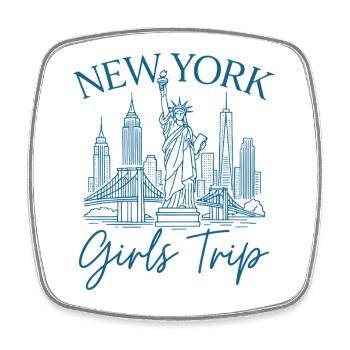 New York Girls Trip - Viereckiger Kühlschrankmagnet - Weiß - Vorne