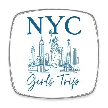 NYC Girls Trip - Viereckiger Kühlschrankmagnet - Weiß - Vorne
