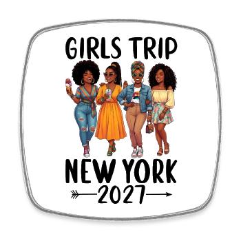 New York Girls Trip 2027 - Viereckiger Kühlschrankmagnet - Weiß - Vorne