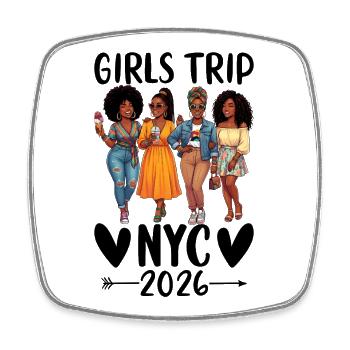 NYC Girls Trip 2026 - Viereckiger Kühlschrankmagnet - Weiß - Vorne