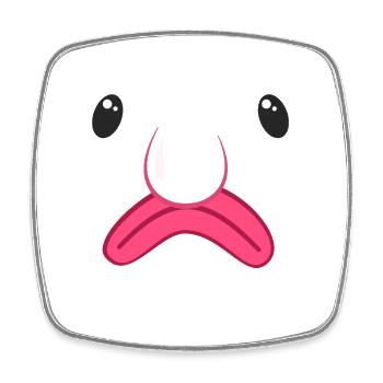 Funny Blobfish Face World's Ugliest Animal Art - Square fridge magnet - white - Front