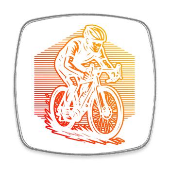 Clear road bike motif for every day - Square fridge magnet - white - Front