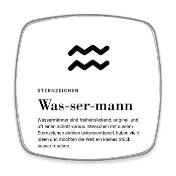 Sternzeichen Wassermann - Viereckiger Kühlschrankmagnet - Weiß - Vorne