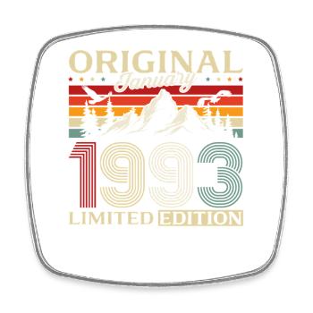 33. Geburtstag Original Januar Jahrgang 1993 - Viereckiger Kühlschrankmagnet - Weiß - Vorne