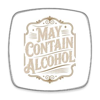 May Contain Alcohol Alkohol Mallorca Saufen JGA - Viereckiger Kühlschrankmagnet - Weiß - Vorne