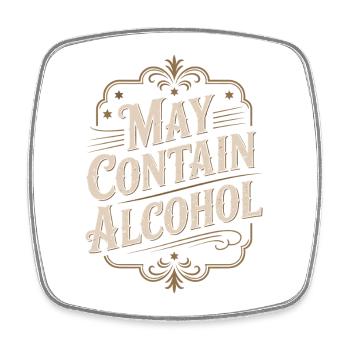 May Contain Alcohol Alkohol Mallorca Saufen JGA - Square fridge magnet - white - Front