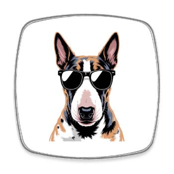 Bull terrier - Magnet carré - blanc - Devant