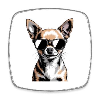 Chihuahua - Viereckiger Kühlschrankmagnet - Weiß - Vorne