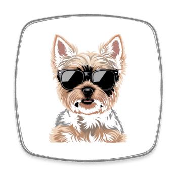 Yorkshire Terrier - Square fridge magnet - white - Front