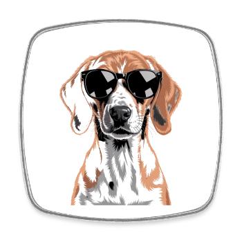 English Foxhound - Viereckiger Kühlschrankmagnet - Weiß - Vorne