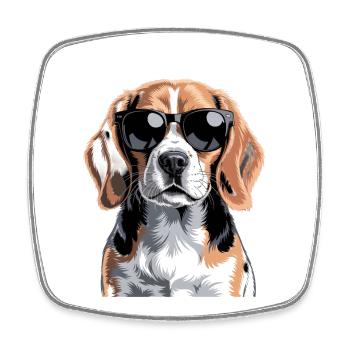 Beagle - Viereckiger Kühlschrankmagnet - Weiß - Vorne