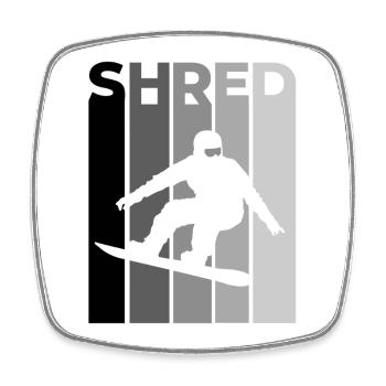 SHRED Snowboarder – Snowboard Spruch & Action - Viereckiger Kühlschrankmagnet - Weiß - Vorne
