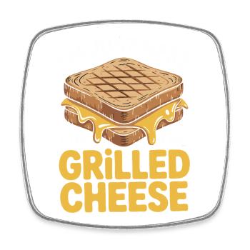 Grilled Cheese Lover - I’m Just Here - Viereckiger Kühlschrankmagnet - Weiß - Vorne