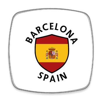 Bouclier de Barcelone dans un drapeau coloré - Magnet carré - blanc - Devant