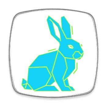 Geometric Bunny Low Poly Modern - Square fridge magnet - white - Front