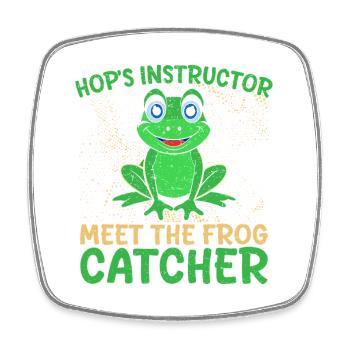 Frog Catcher Hop´s Instructor Frog - Viereckiger Kühlschrankmagnet - Weiß - Vorne