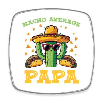 Cactus Papa Fiesta - Square fridge magnet - white - Front