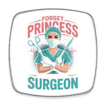 Médecin combatif : Pas une princesse - Magnet carré - blanc - Devant