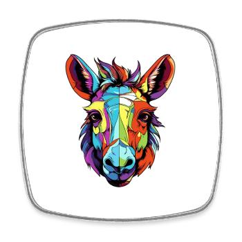 Donkey Animal Head - Square fridge magnet - white - Front