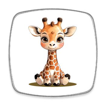 Süße Giraffenfreundin im Cartoon - Viereckiger Kühlschrankmagnet - Weiß - Vorne