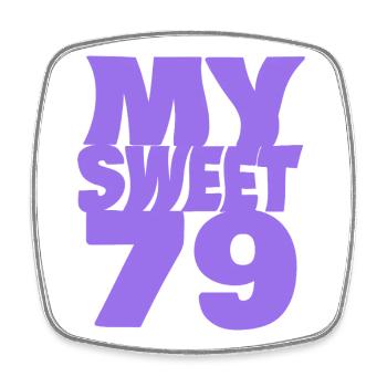 Sweet 79 - Viereckiger Kühlschrankmagnet - Weiß - Vorne