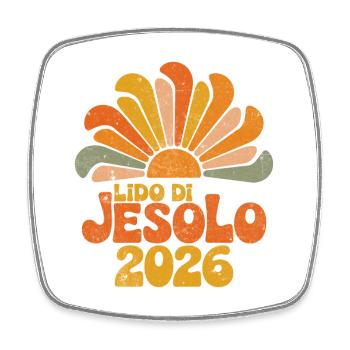 Lido di Jesolo 2026 Sonnenaufgang - Viereckiger Kühlschrankmagnet - Weiß - Vorne