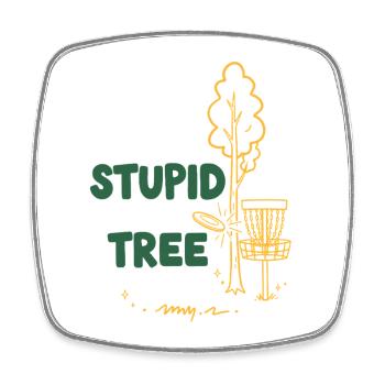 Blöder Baum lustiger Discgolfer Frisbee Golf - Viereckiger Kühlschrankmagnet - Weiß - Vorne