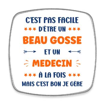 doctor - Square fridge magnet - white - Front