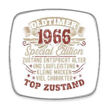 60 Birthday Age and mileage - Square fridge magnet - white - Front