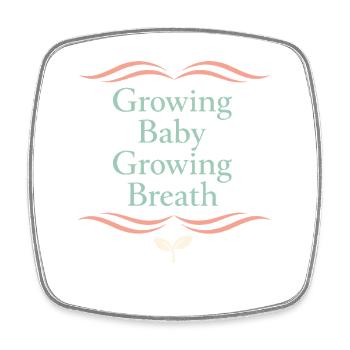 Prenatal Yoga Expectant Mother - Square fridge magnet - white - Front