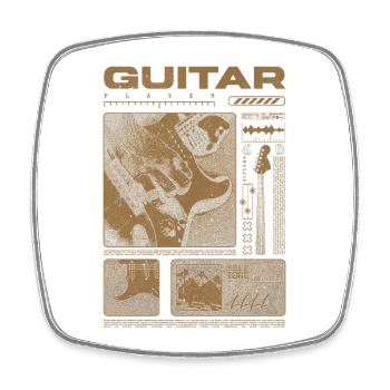 Gitarrist, Rockgitarrist, Streetwear-Musiker - Viereckiger Kühlschrankmagnet - Weiß - Vorne